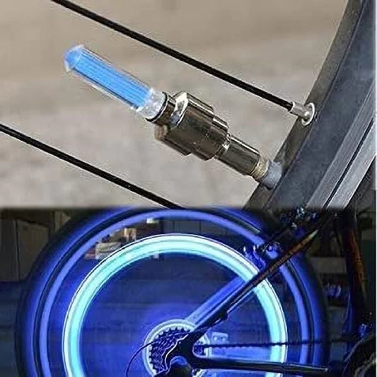 Bike/Bicycle Tyre Led Light Rim Valve Cap Flashing With Motion Sensor Blue (Set Of 2 Pcs) for Car Motorcycles (Bike Led Lights)